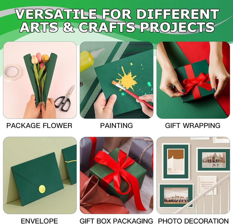 Vanhench 48"x1500" (125') Dark Green Wrapping Paper, Colored Kraft Paper Roll for Christmas Art Crafts Poster Bulletin Construction Floor Covering Table Runner, Floral Bouquet Wrapping - Image 5